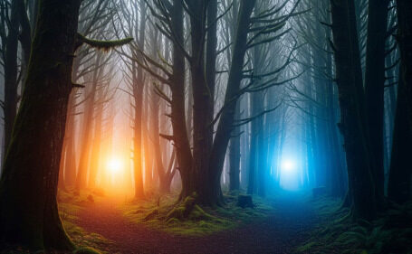 A forest path splitting in two, representing decisions that must move on a defined governance clock.