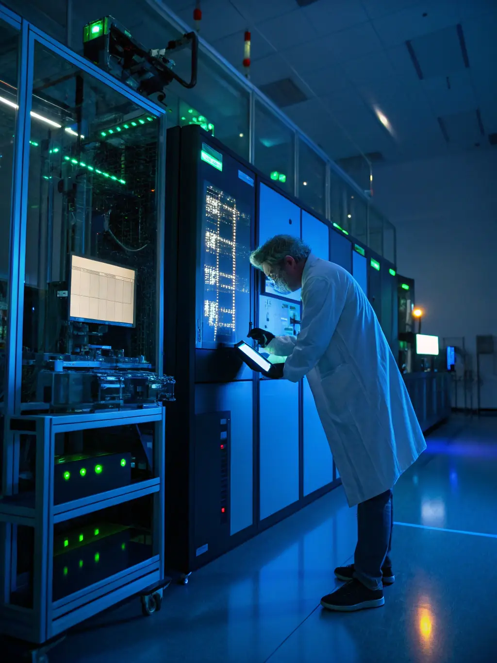 An image symbolizing 'Precision in Practice', perhaps a close-up of a lab technician working with high-tech equipment or a detailed medical scan.