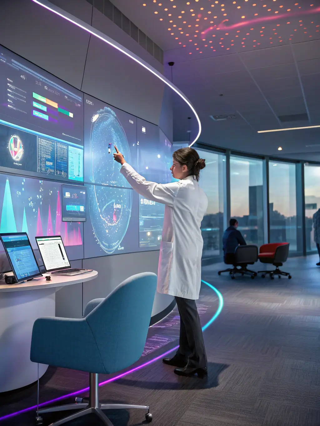 A stylized image representing 'Cutting-Edge Clinical Strategy' newsletter, possibly showing a futuristic medical interface or a data analysis dashboard with medical icons.