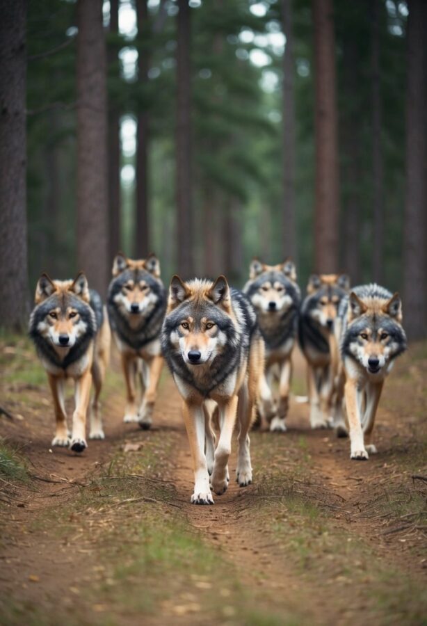 A wolf pack moving as one, symbolizing leadership, judgement and coordinated action under pressure.