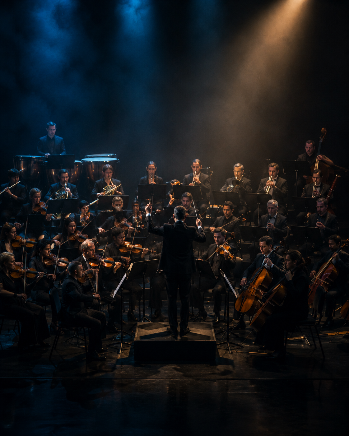 Full orchestra representing a complex project or milestone-based mandate with multiple coordinated workstreams, defined gates and accountable delivery.