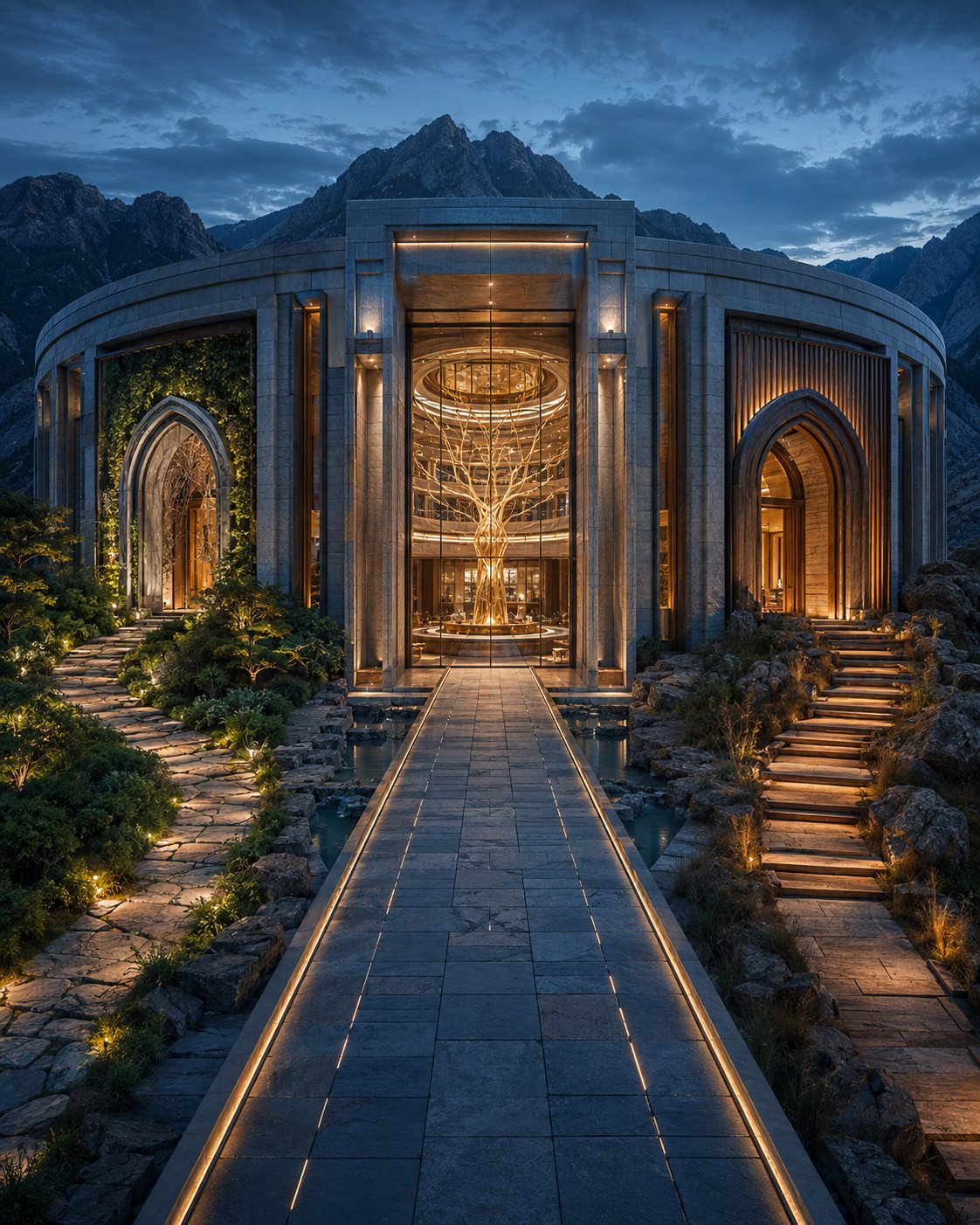 Three distinct academy entrances representing leadership, clinical development excellence and Medical Affairs under one shared standard of judgment.