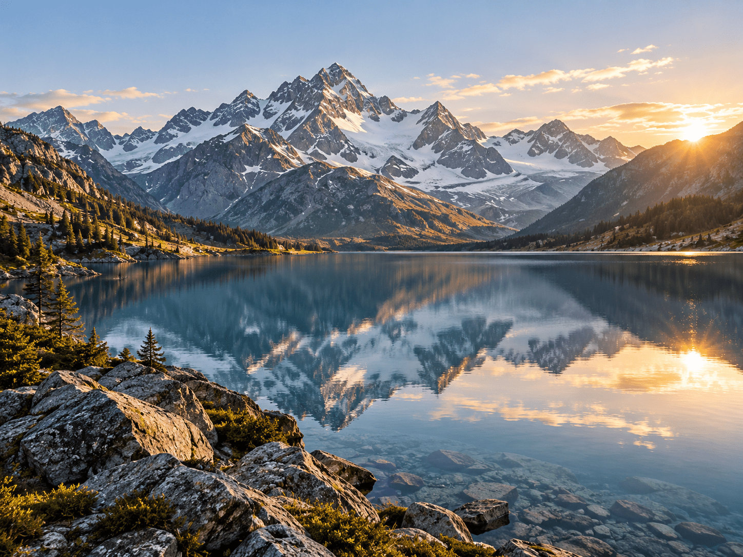 Alpine lake landscape used for the neurodegeneration early development readiness case study.